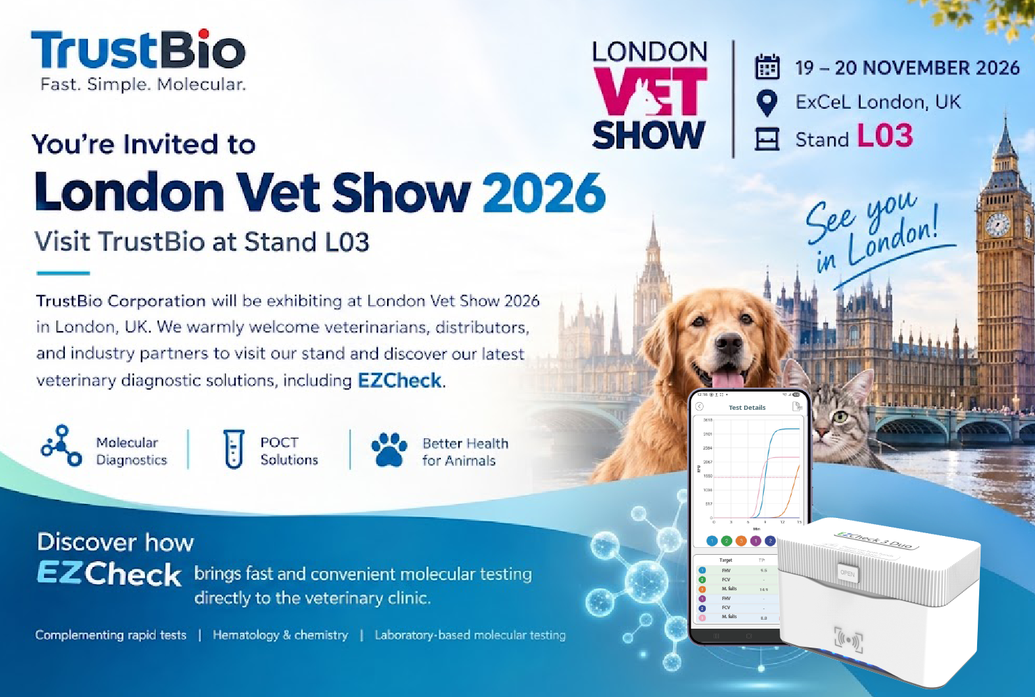 Discover EZCheck at London Vet Show 2026  !